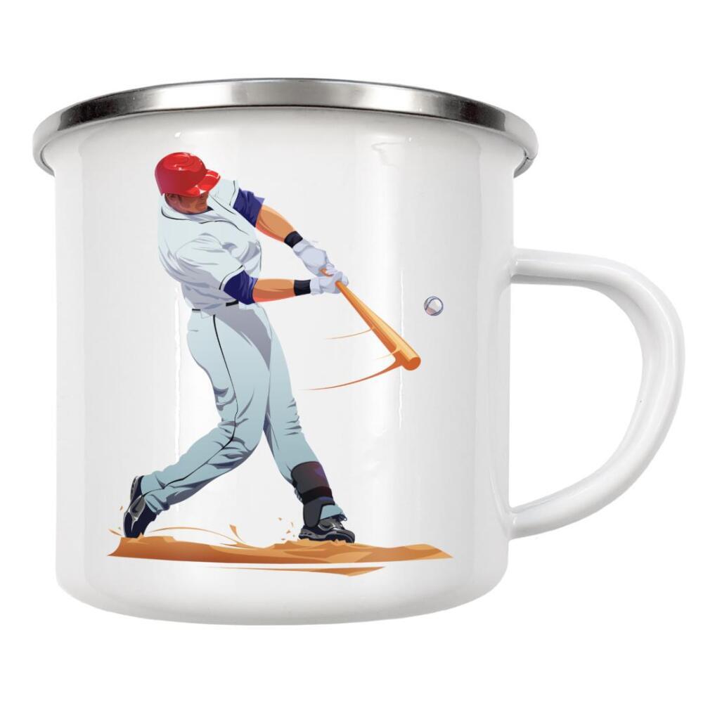 Emaille Tasse "Baseball" artboxONE - Schwarzweiß,Sport - Baseball,Sport,Vector