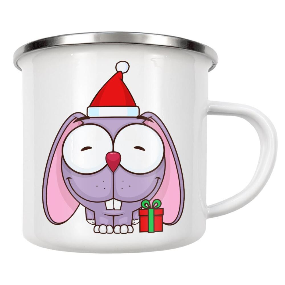 Emaille Tasse "Bunnies Ready for Christmas" artboxONE - Für Kinder,Tiere,Comic,Weihnachten