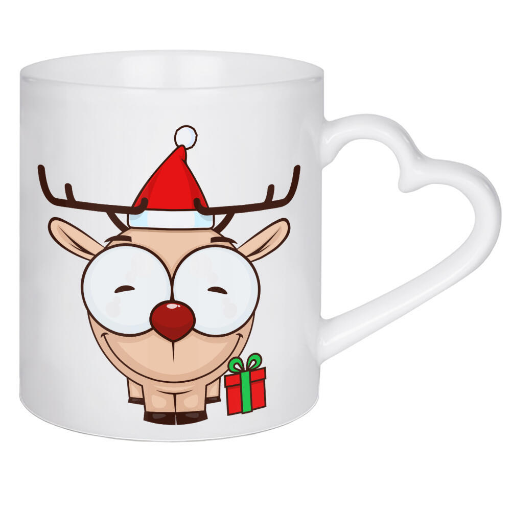 Herztasse "Reindeer Ready for Christmas" artboxONE - Für Kinder,Tiere,Comic,Weihnachten