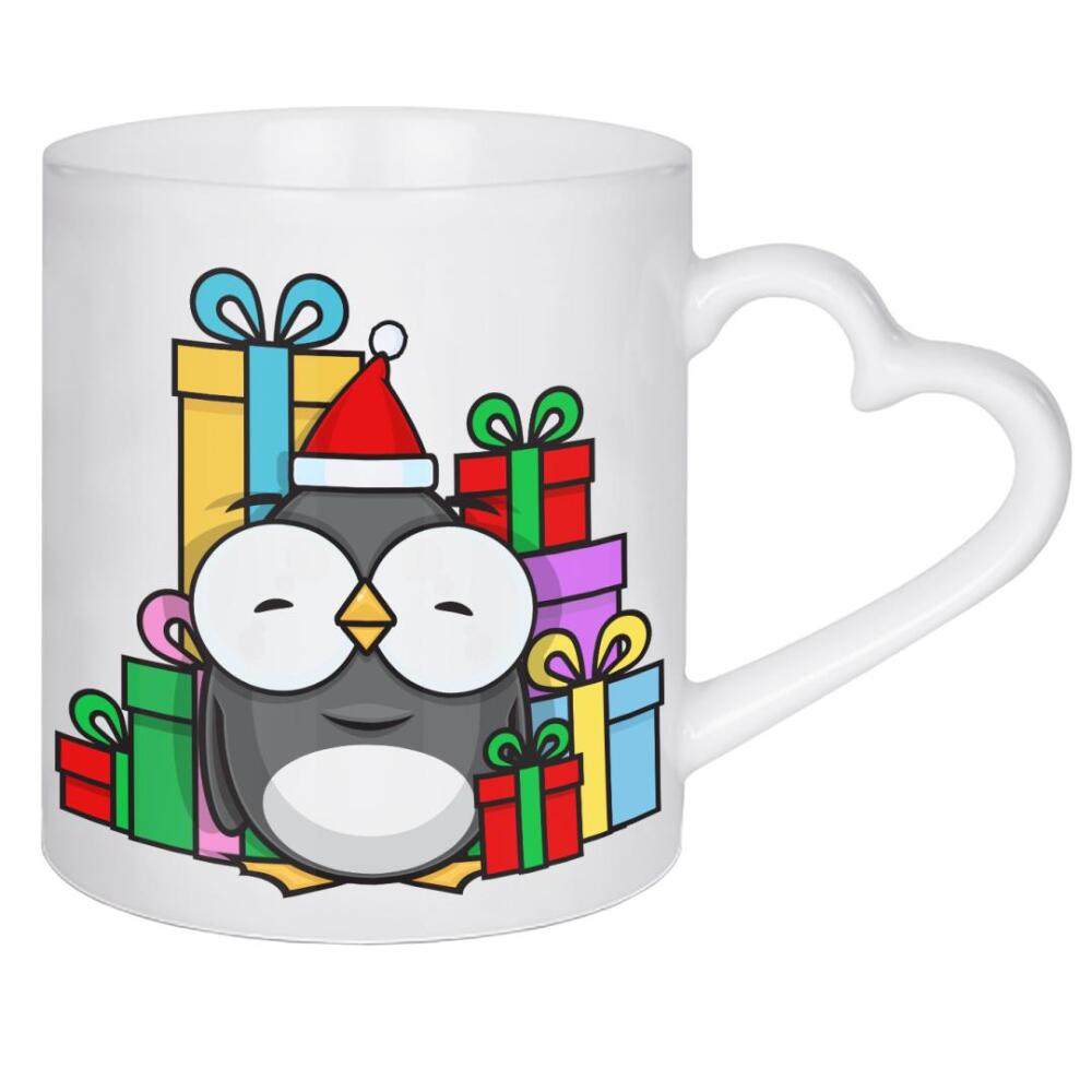 Herztasse "Penguins Ready for Christmas" artboxONE - Für Kinder,Tiere,Comic,Weihnachten