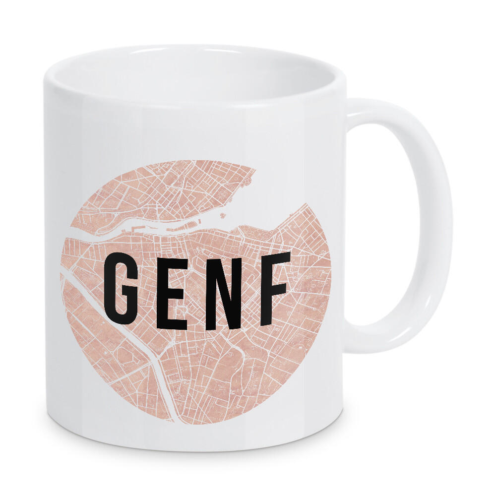 Tasse "Genf 8" artboxONE - Städte,Typografie,Reise,Reise / Länder,Städte / Weitere,Kartografie