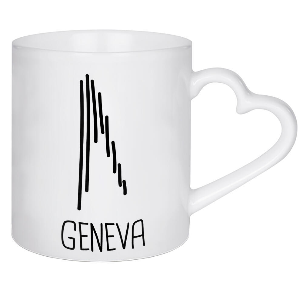Herztasse "Genf 18" artboxONE - Städte,Typografie,Reise,Reise / Länder,Städte / Weitere