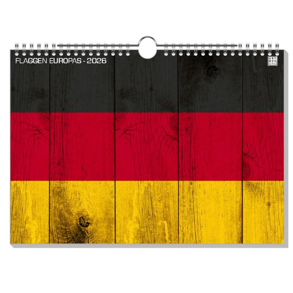 artboxONE Wandkalender A4 2025 FLAGGEN EUROPAS Flaggen