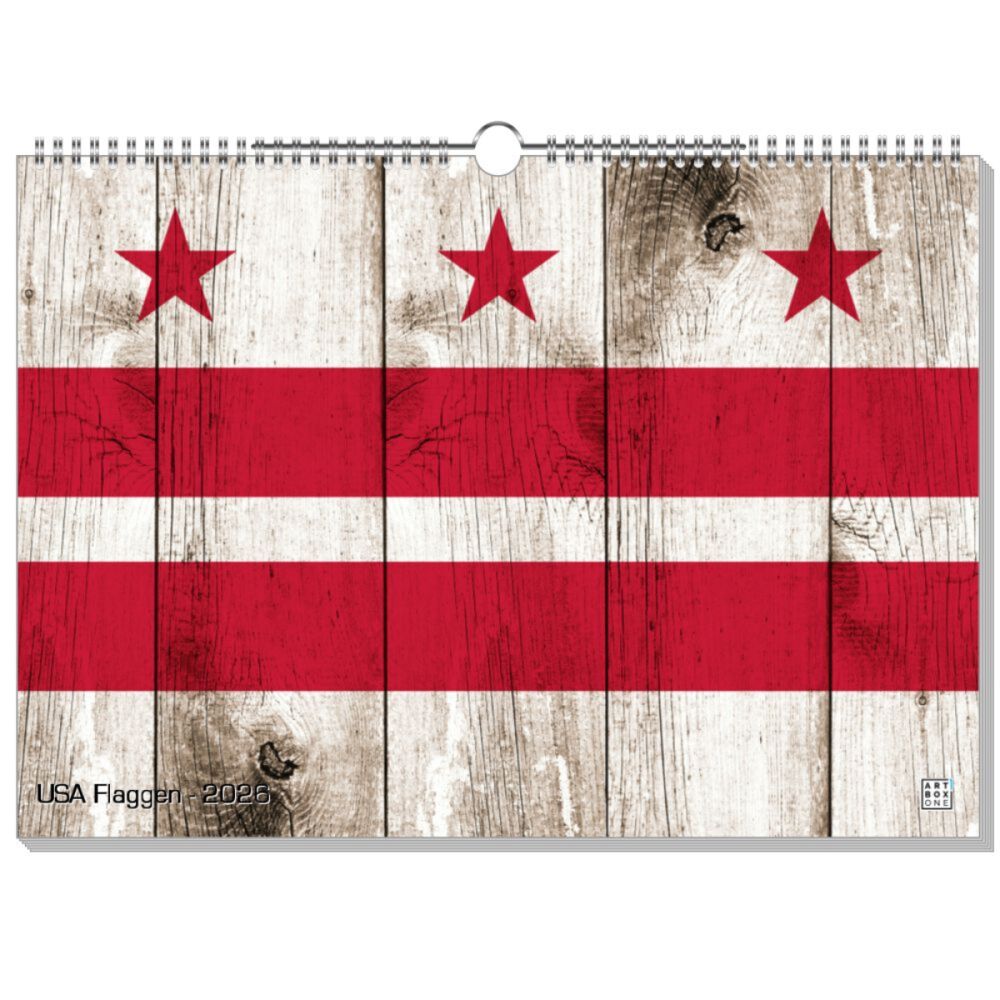 artboxONE Wandkalender A3 2026 USA Flaggen Flaggen