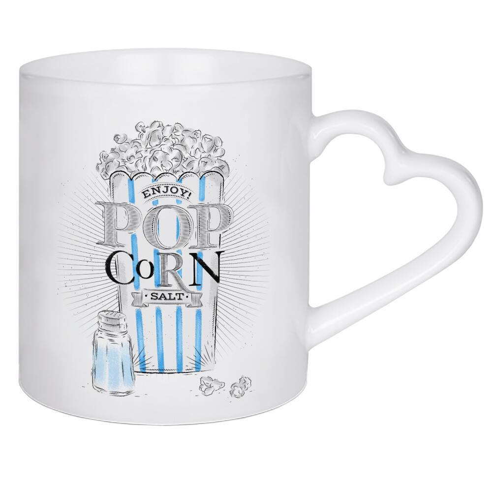 Herztasse "Popcorn salt" artboxONE - Essen & Trinken,Schwarzweiß
