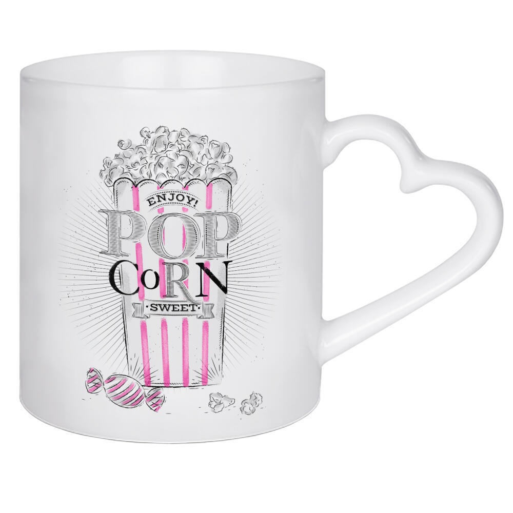 Herztasse "Popcorn sweet" artboxONE - Essen & Trinken,Schwarzweiß,Fashion,Festivals