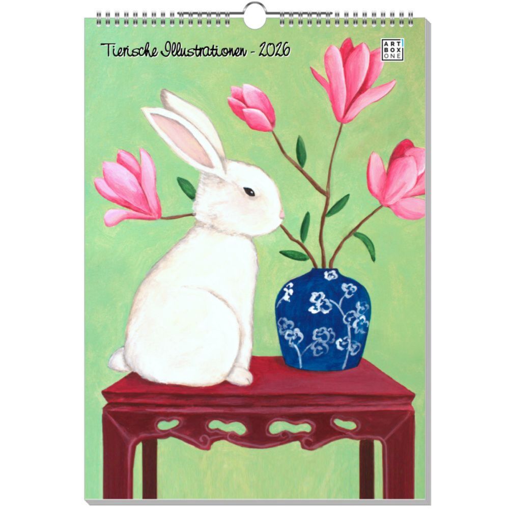 artboxONE Wandkalender A3 2026 Tierische Illustrationen Tiere