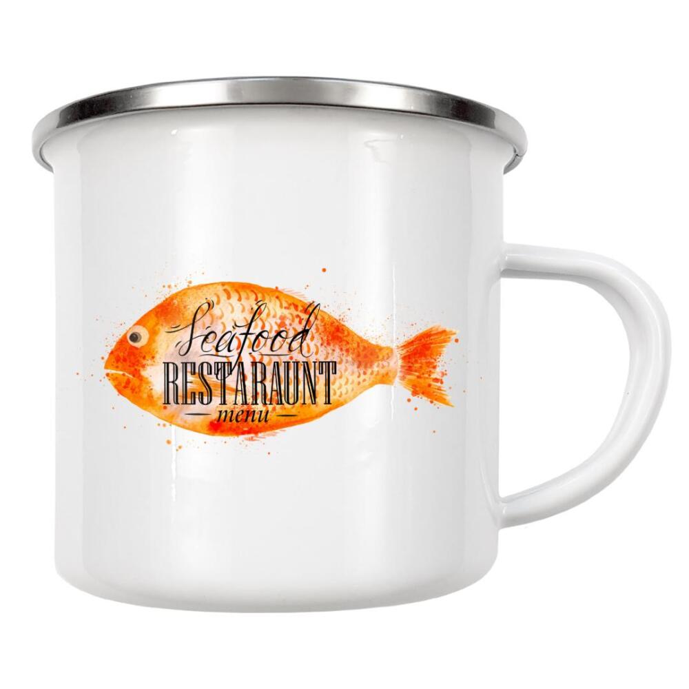Emaille Tasse "Watercolor fish" artboxONE - Essen & Trinken,Schwarzweiß