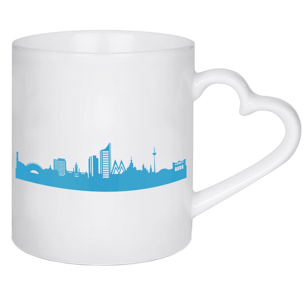 Herztasse "LEIPZIG 05 Teal Skyline Print" artboxONE - Städte,Reise,Städte / Weitere