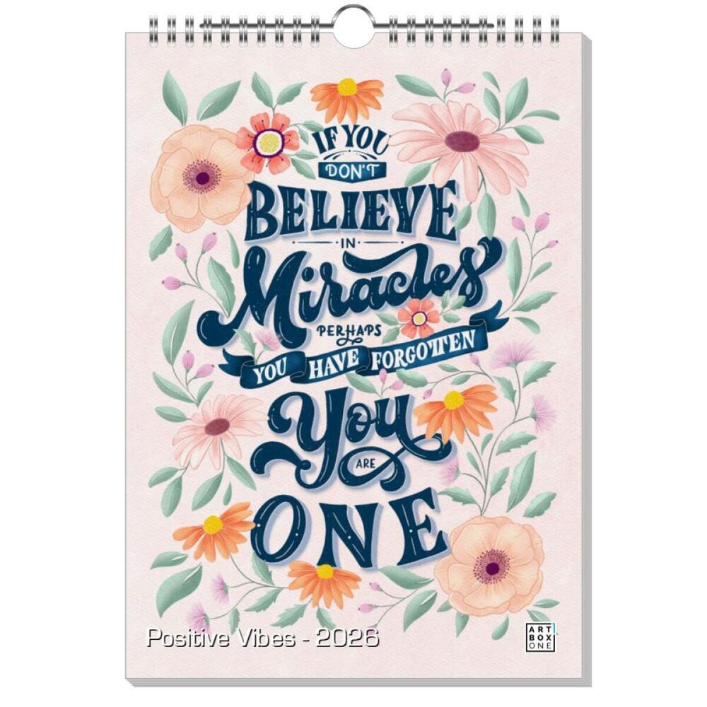 artboxONE Wandkalender A4 2026 Positive Vibes Positive vibes