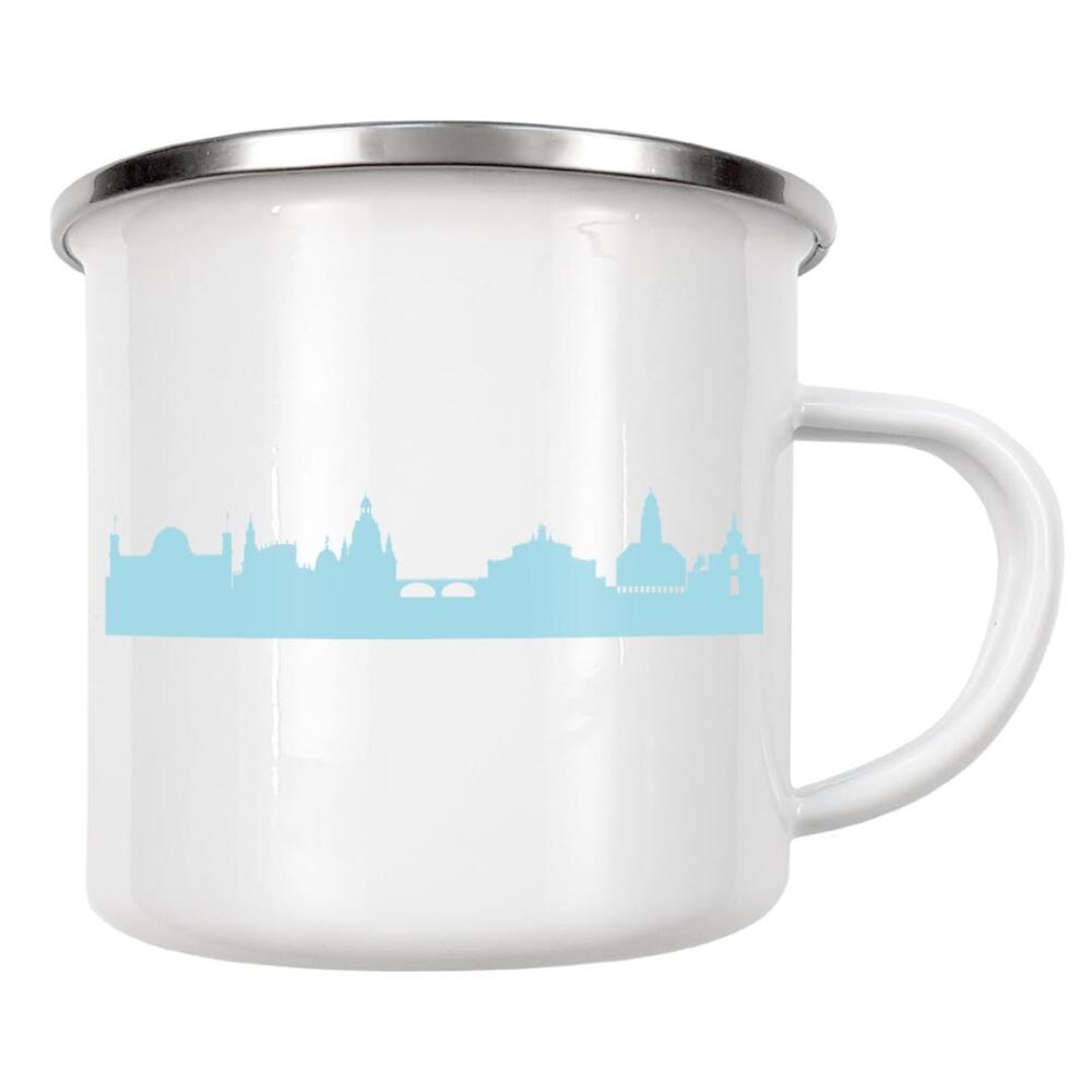 Emaille Tasse "DRESDEN 08 Pastel-Blue Print" artboxONE - Städte,Reise,Städte / Weitere