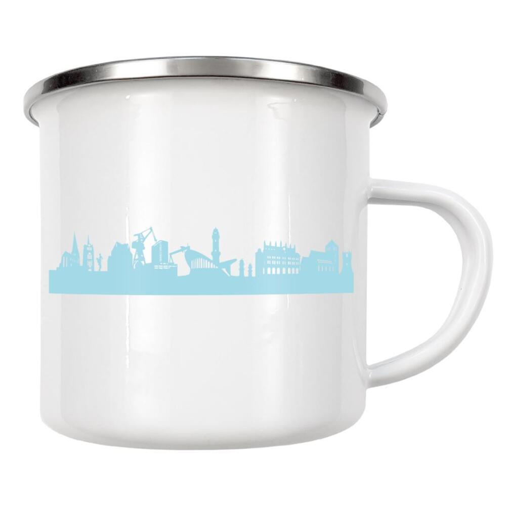 Emaille Tasse "ROSTOCK 08 Pastel-Blue Print" artboxONE - Städte,Reise,Städte / Weitere