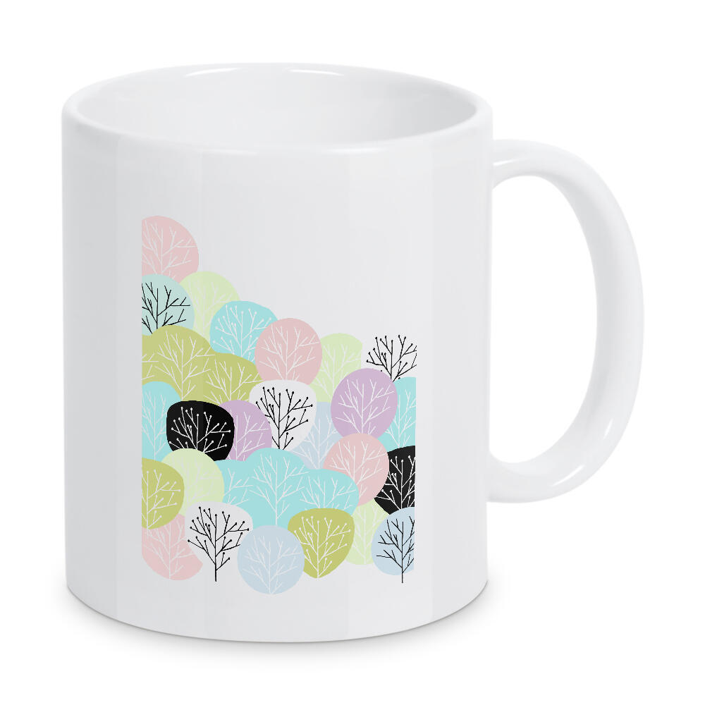 Tasse "Abstrakt Wald" artboxONE - Natur,Floral,Abstrakt,Geometrie - Bunt,Wald,Abstrakt,Minimalistisch,Modern,Skandinavisch,Bäume