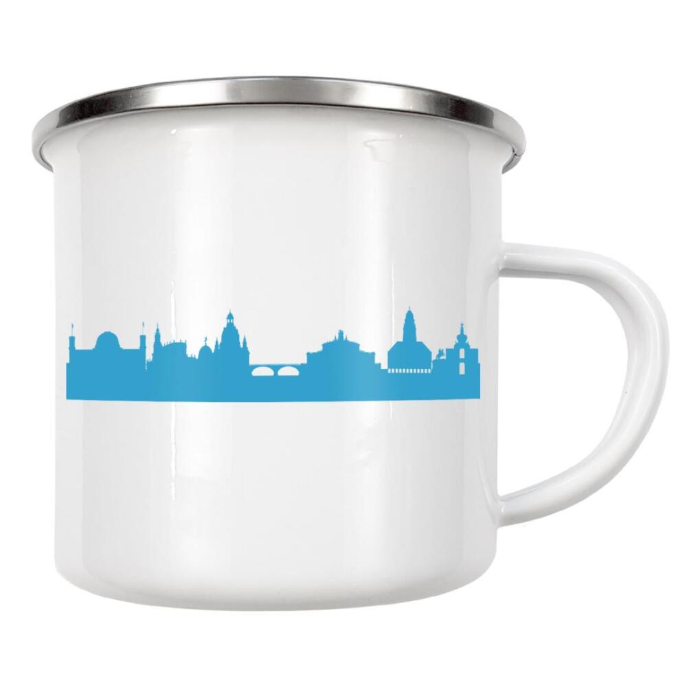 Emaille Tasse "DRESDEN 05 Teal Skyline Print" artboxONE - Städte,Städte / Weitere