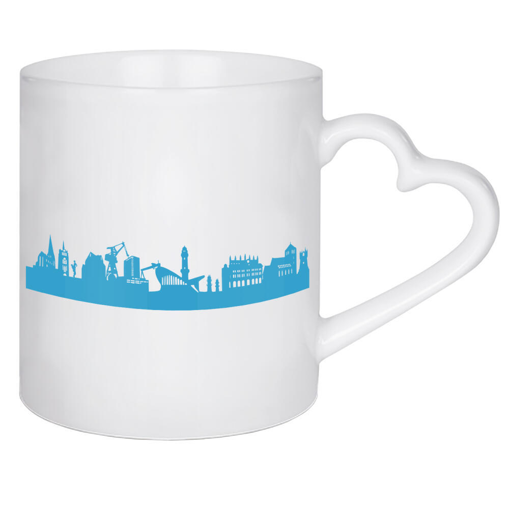 Herztasse "ROSTOCK 05 Teal Skyline Print" artboxONE - Städte,Städte / Weitere