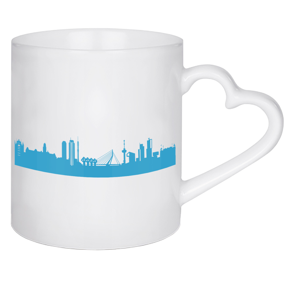 Herztasse "ROTTERDAM 05 Teal Skyline Print" artboxONE - Städte,Städte / Weitere