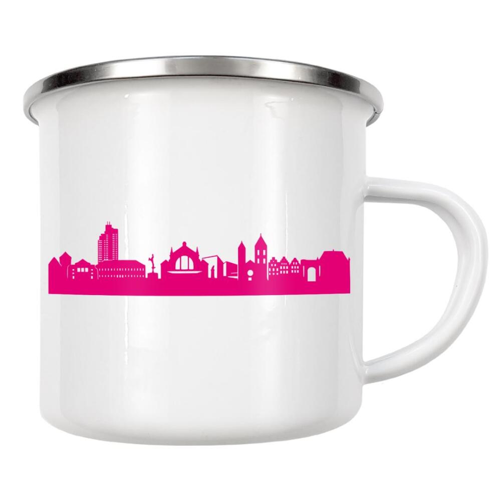 Emaille Tasse "OSANBRÜCK 04 Pink Skyline Print" artboxONE - Städte,Städte / Weitere