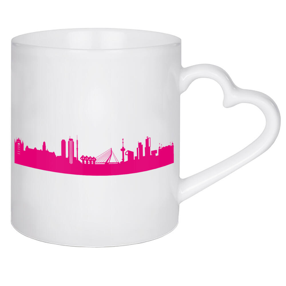 Herztasse "ROTTERDAM 04 Pink Skyline Print" artboxONE - Städte,Städte / Weitere