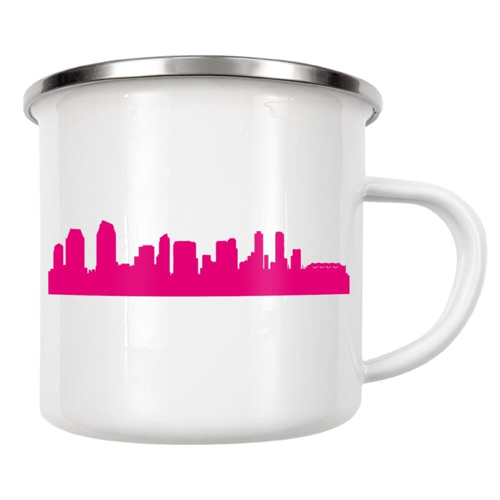Emaille Tasse "SAN DIEGO 04 Pink Skyline Print" artboxONE - Städte,Reise,Abstrakt,Architektur,Städte / Weitere