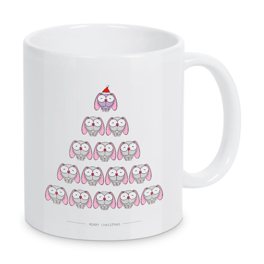 Tasse "Bunnies Xmas" artboxONE - Für Kinder,Tiere,Comic,Schwarzweiß,Weihnachten