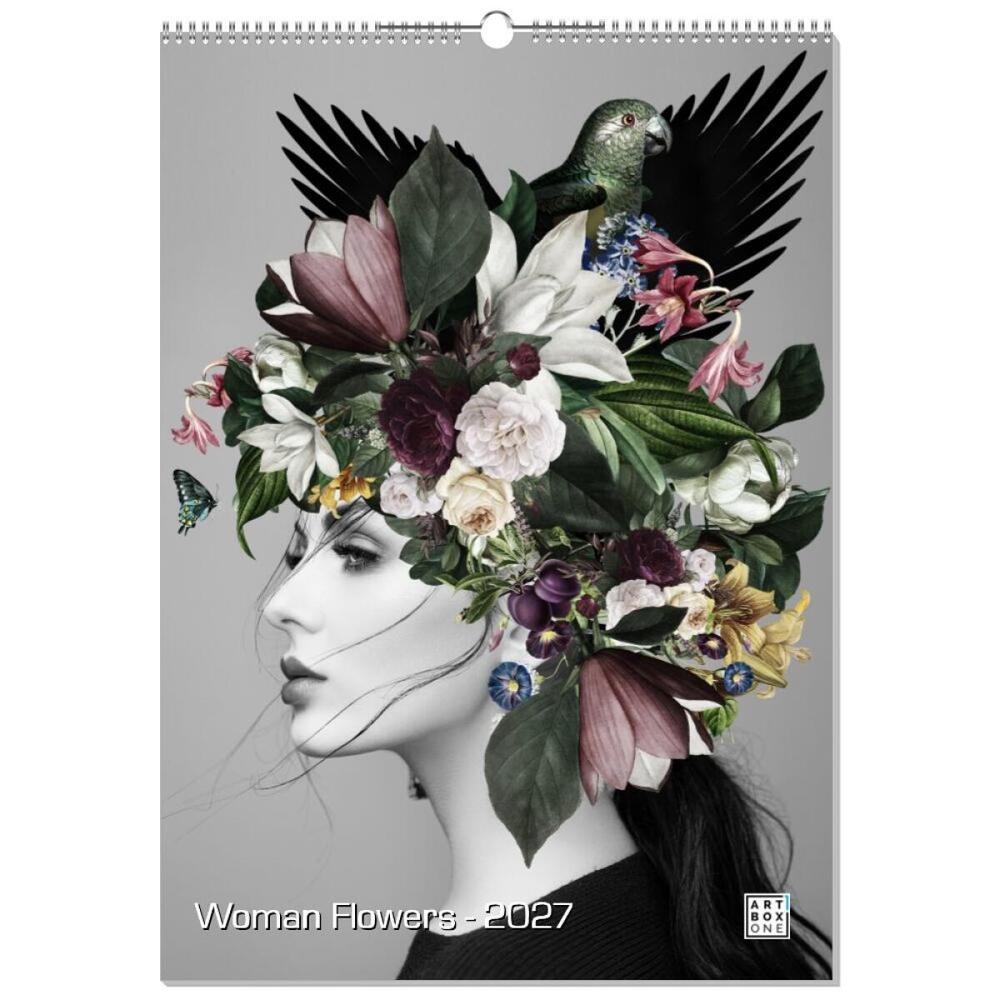 artboxONE Wandkalender A2 2026 Woman Flowers Frauen mit blumen