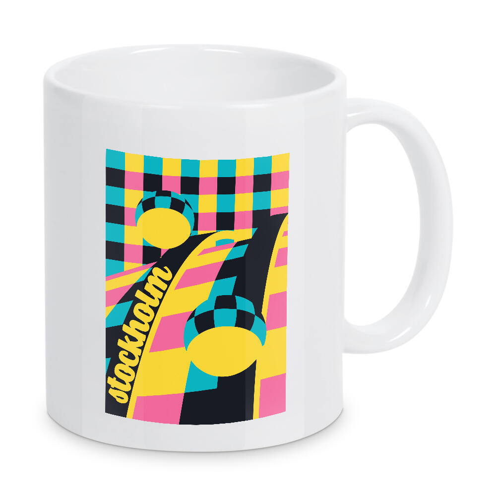 Tasse "Stockholm 4" artboxONE - Städte,Typografie,Reise,Architektur,Städte / Stockholm - City,Stockholm,Sweden,Capital,Stadt,Vector,Illustration,Globe