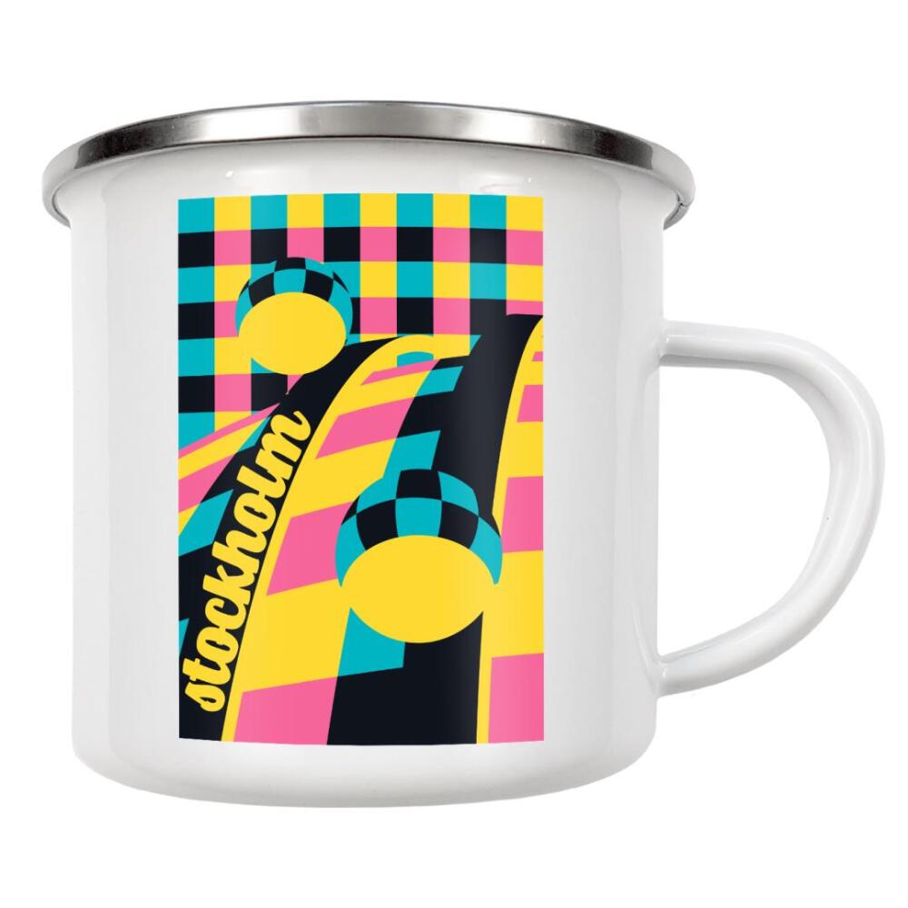 Emaille Tasse "Stockholm 4" artboxONE - Städte,Typografie,Reise,Architektur,Städte / Stockholm