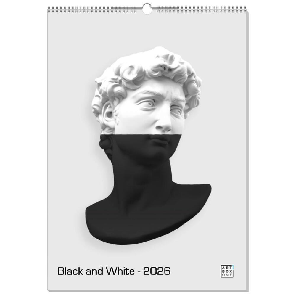 artboxONE Wandkalender A2 2026 Black and White Schwarzweiß