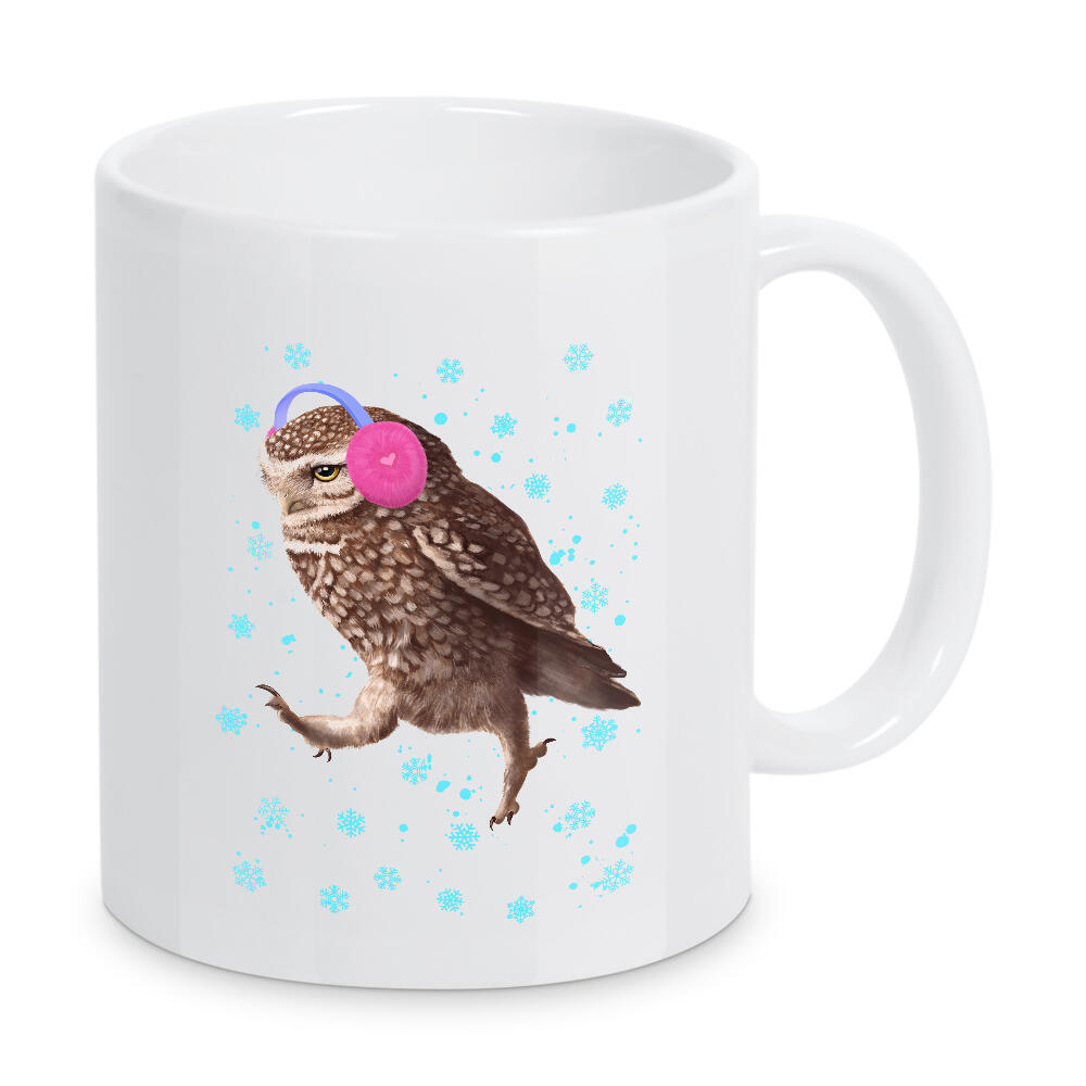 Tasse "Winter owl 2" artboxONE - Natur,Tiere,Schwarzweiß,Weihnachten