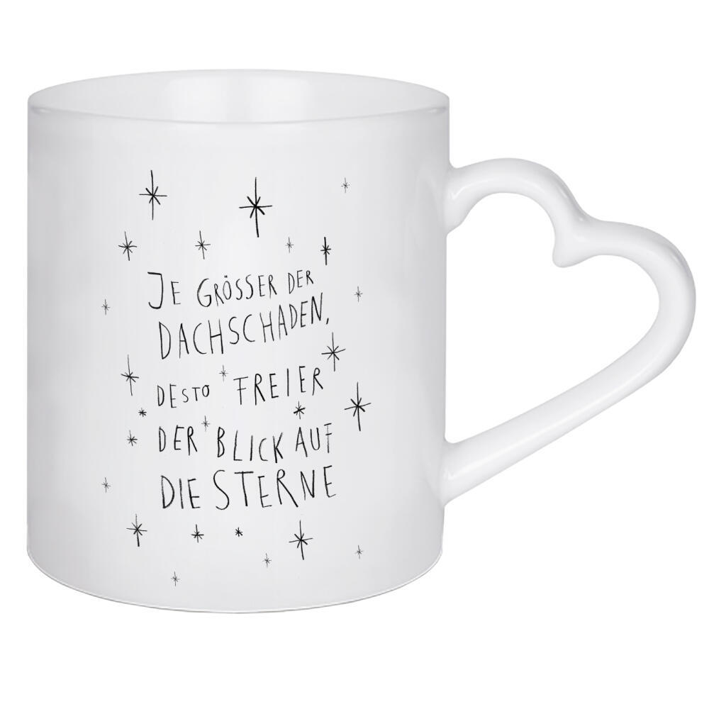 Herztasse "Dachschaden 2" artboxONE - Typografie,Schwarzweiß,Sport / Motivation,Männer