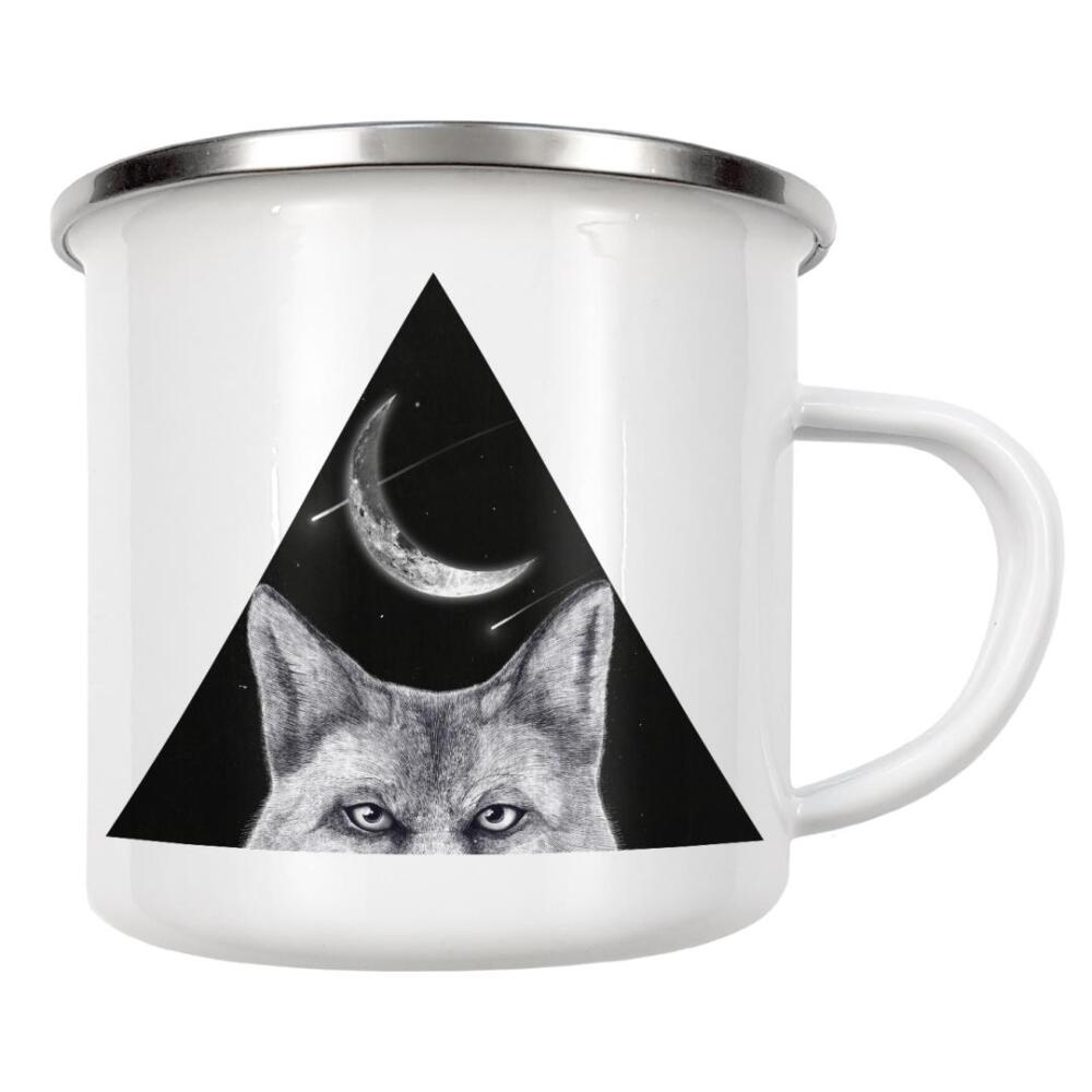 Emaille Tasse "Fox of the night" artboxONE - Natur,Tiere,Schwarzweiß,Galaxy
