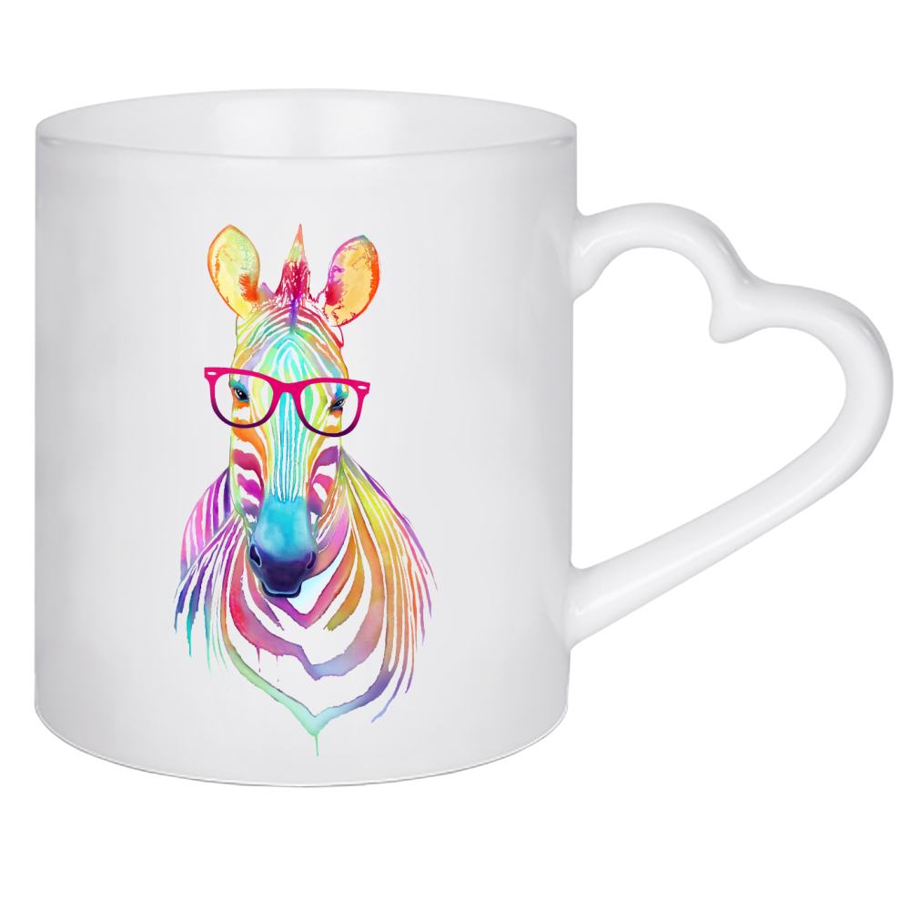 Herztasse "Colorful zebra" artboxONE - Natur,Tiere,Schwarzweiß