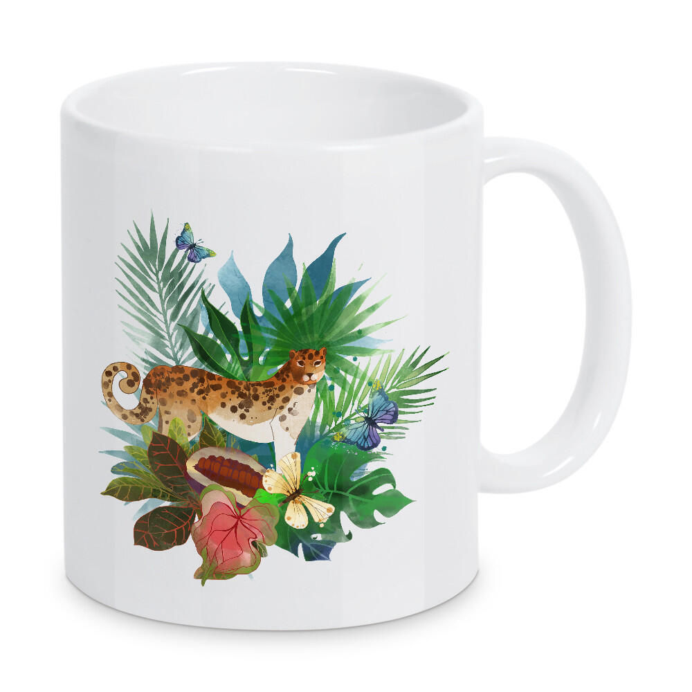 Tasse "Jaguar" artboxONE - Natur,Reise,Floral,Tiere - Jaguar,Illustration,Watercolor,Tropic,Plants