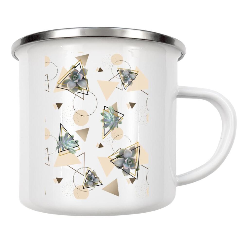 Emaille Tasse "Pretty Succulents" artboxONE - Natur,Abstrakt,Geometrie