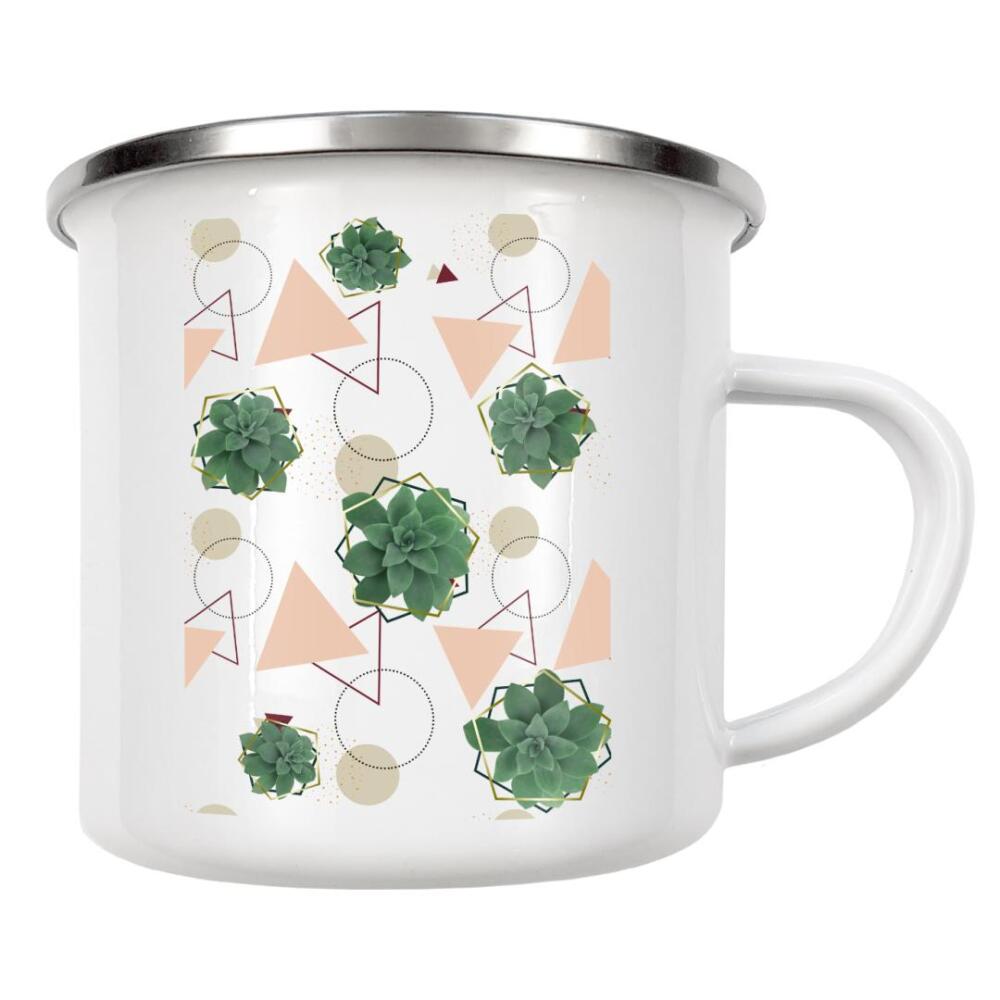 Emaille Tasse "Lovely Succulents" artboxONE - Natur,Abstrakt,Geometrie