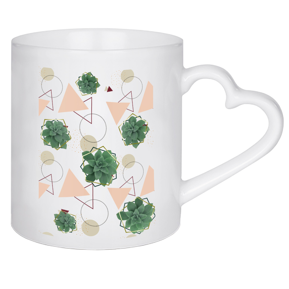 Herztasse "Lovely Succulents" artboxONE - Natur,Abstrakt,Geometrie