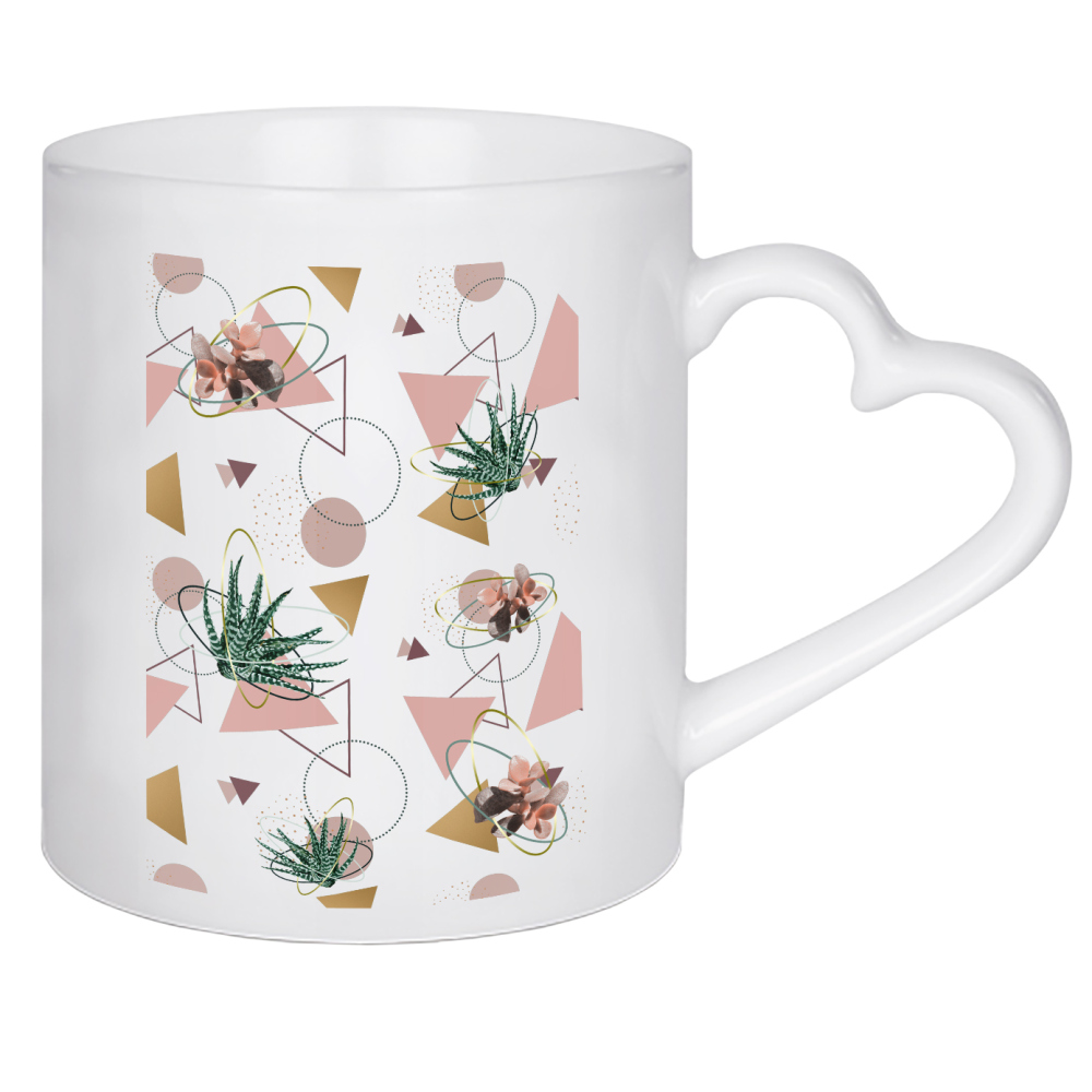 Herztasse "Succulents Atoms" artboxONE - Natur,Abstrakt,Geometrie