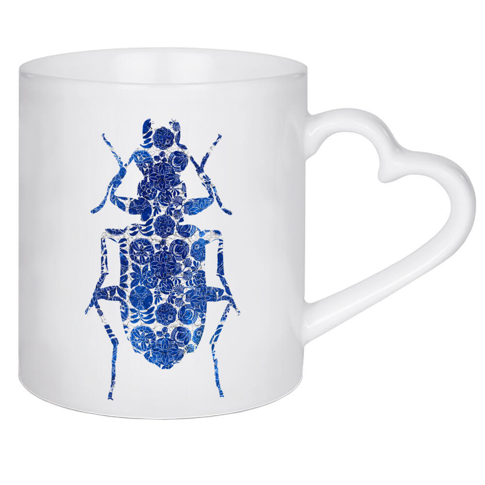 Herztasse "Blue Beetle I" artboxONE - Natur,Floral,Tiere,Abstrakt,Geometrie