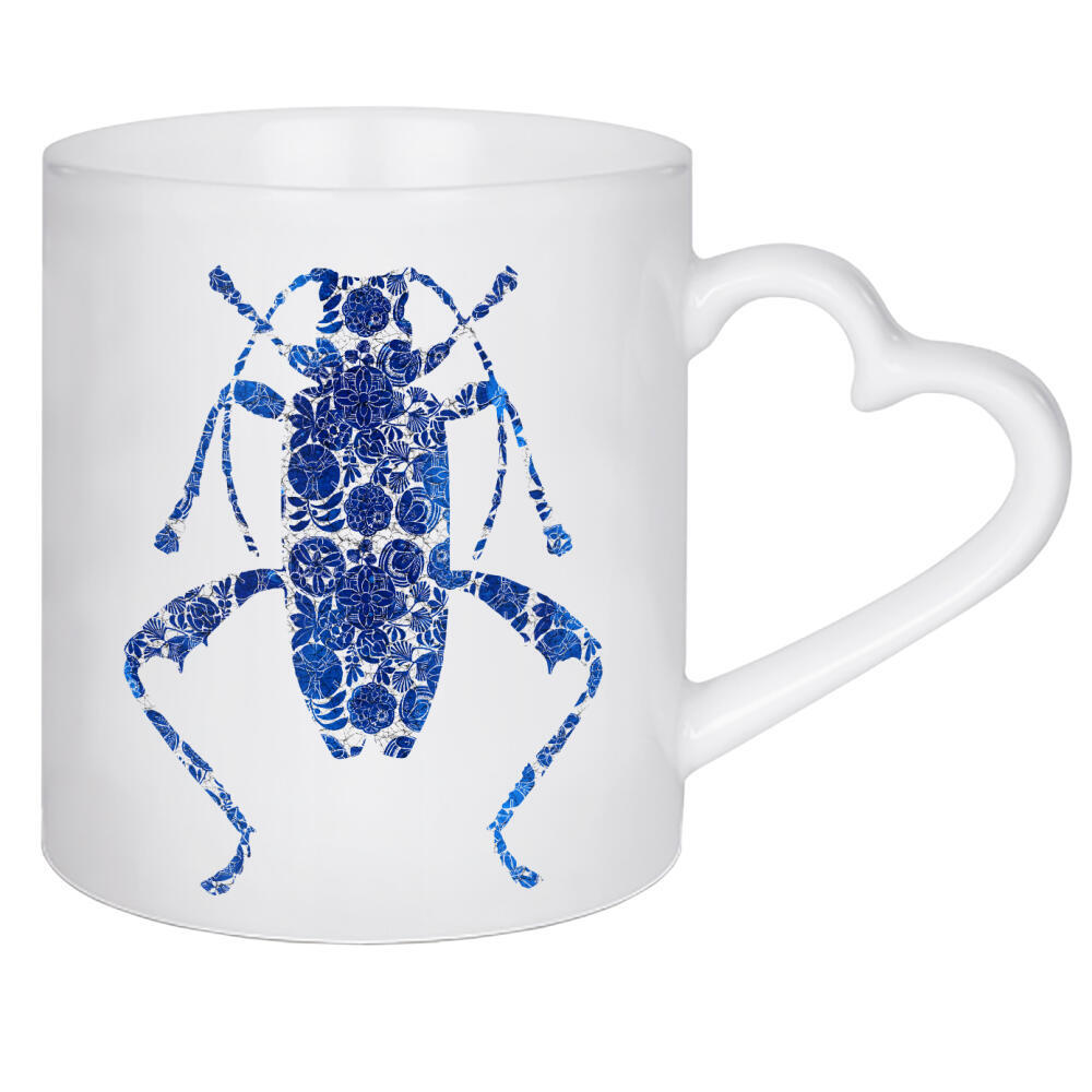Herztasse "Blue Beetle II" artboxONE - Natur,Tiere,Abstrakt,Geometrie