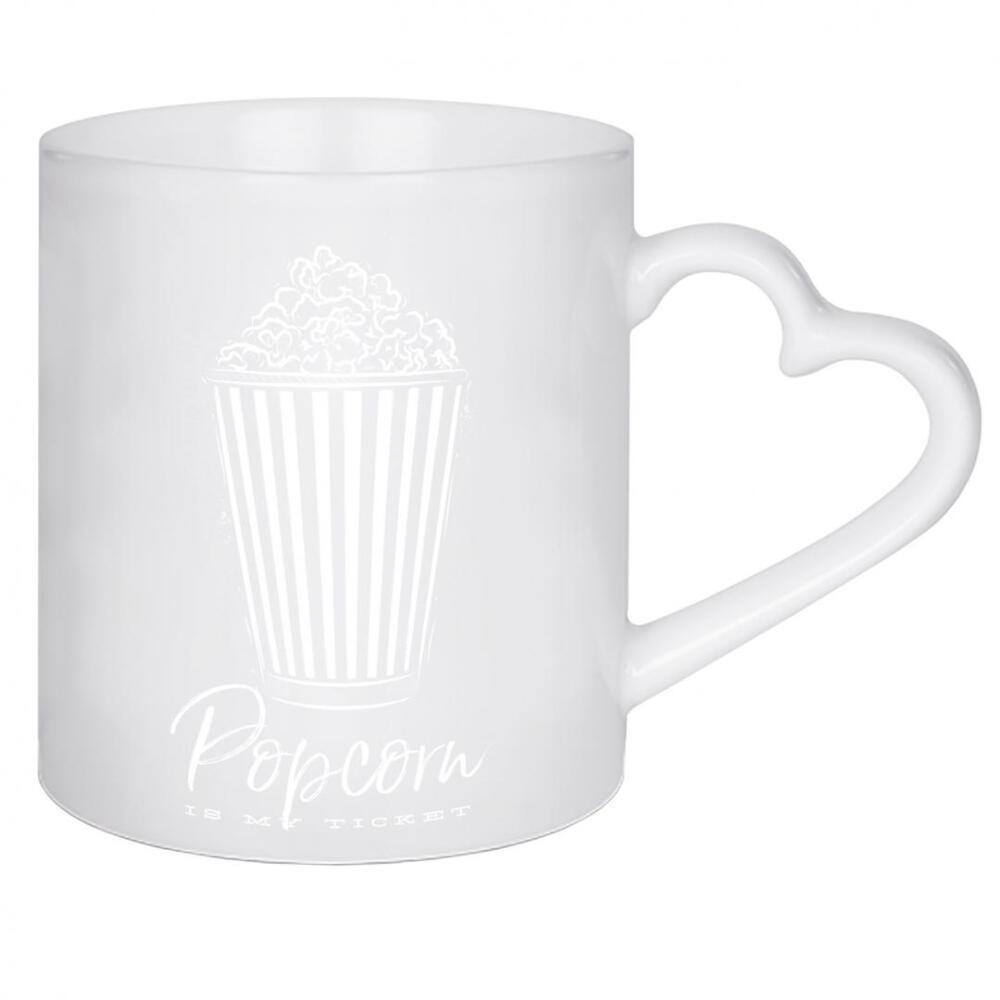 Herztasse "Popcorn movie chalk" artboxONE - Film,Essen & Trinken,Schwarzweiß,Männer