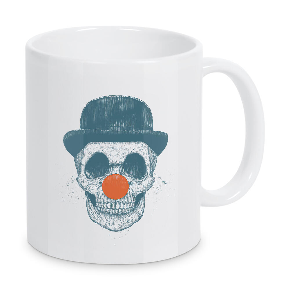 Tasse "Dead Clown" artboxONE - Schwarzweiß,Für Papa,Männer,Lustig - Clown,Dead,Tot,Skelett,Rote nase,Red nose,Lustig,Totnkopf