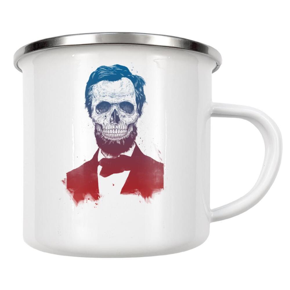 Emaille Tasse "Dead Lincoln" artboxONE - Schwarzweiß,Für Papa,Männer,Lustig