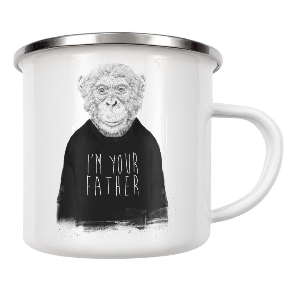 Emaille Tasse "I ́m your father" artboxONE - Tiere,Schwarzweiß,Für Papa,Männer,Lustig - Father,Daddy,Dad,Papa,Vater,Affe,Ape,Lustig,Lachen