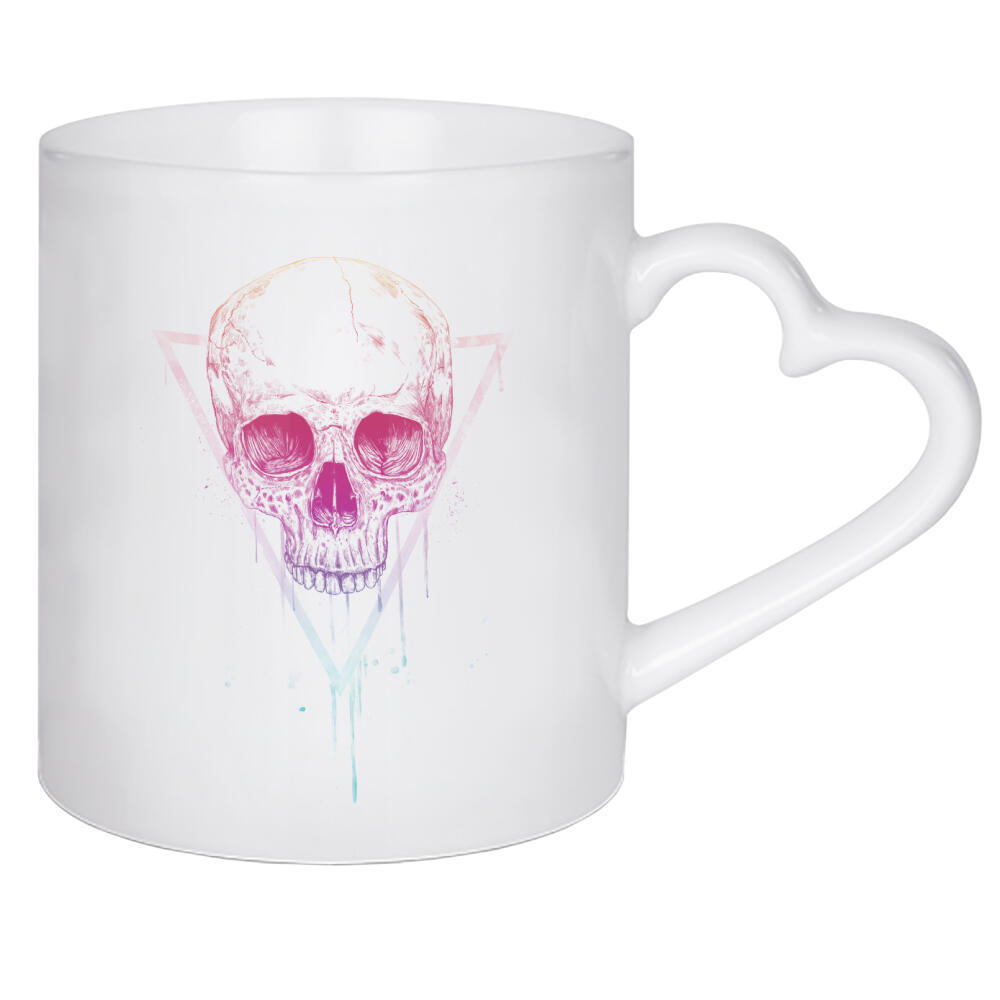 Herztasse "Skull in triangle" artboxONE - Männer,Halloween - Skull,Death,Heavy metal,Hipster,Bad boy,Hard rock,Rock and roll,Triangle