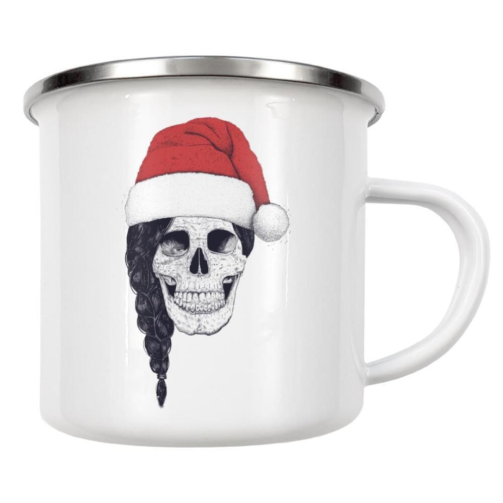 Emaille Tasse "Christmas skull" artboxONE - Weihnachten