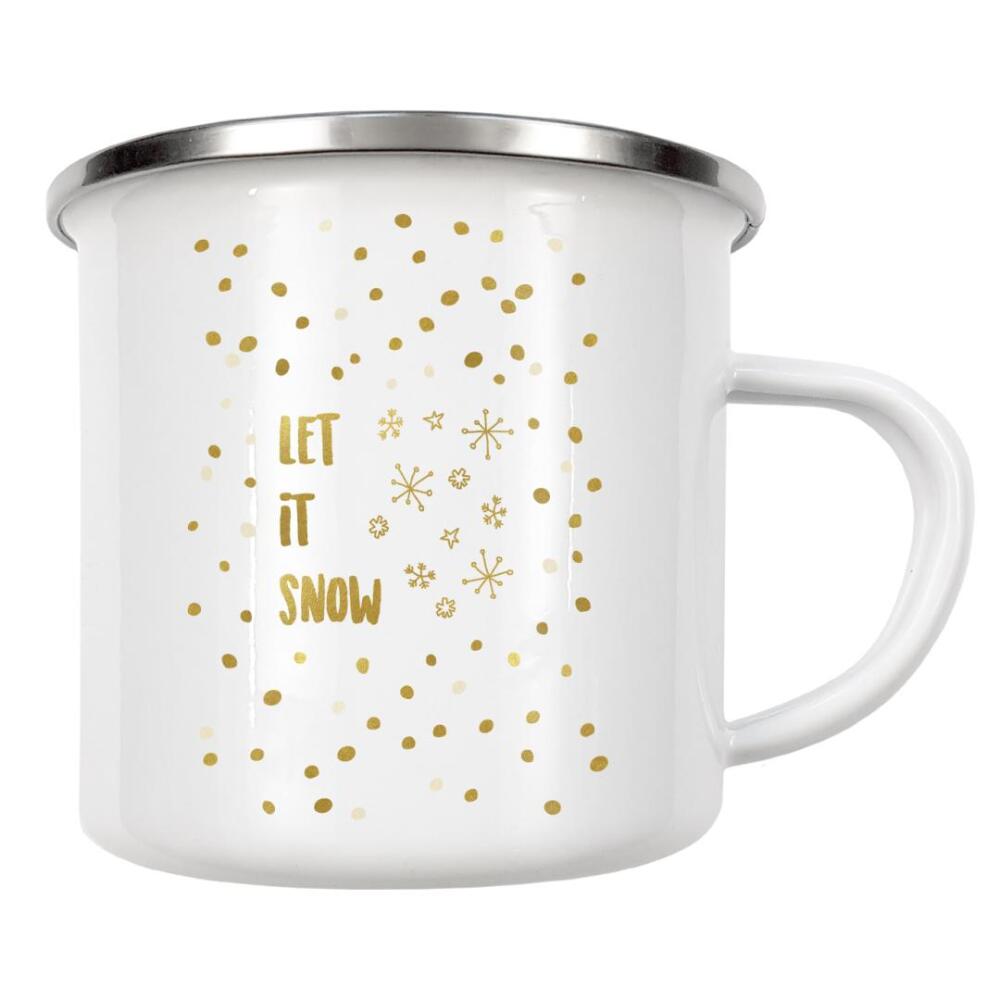 Emaille Tasse "Let It Snow 8" artboxONE - Typografie,Weihnachten
