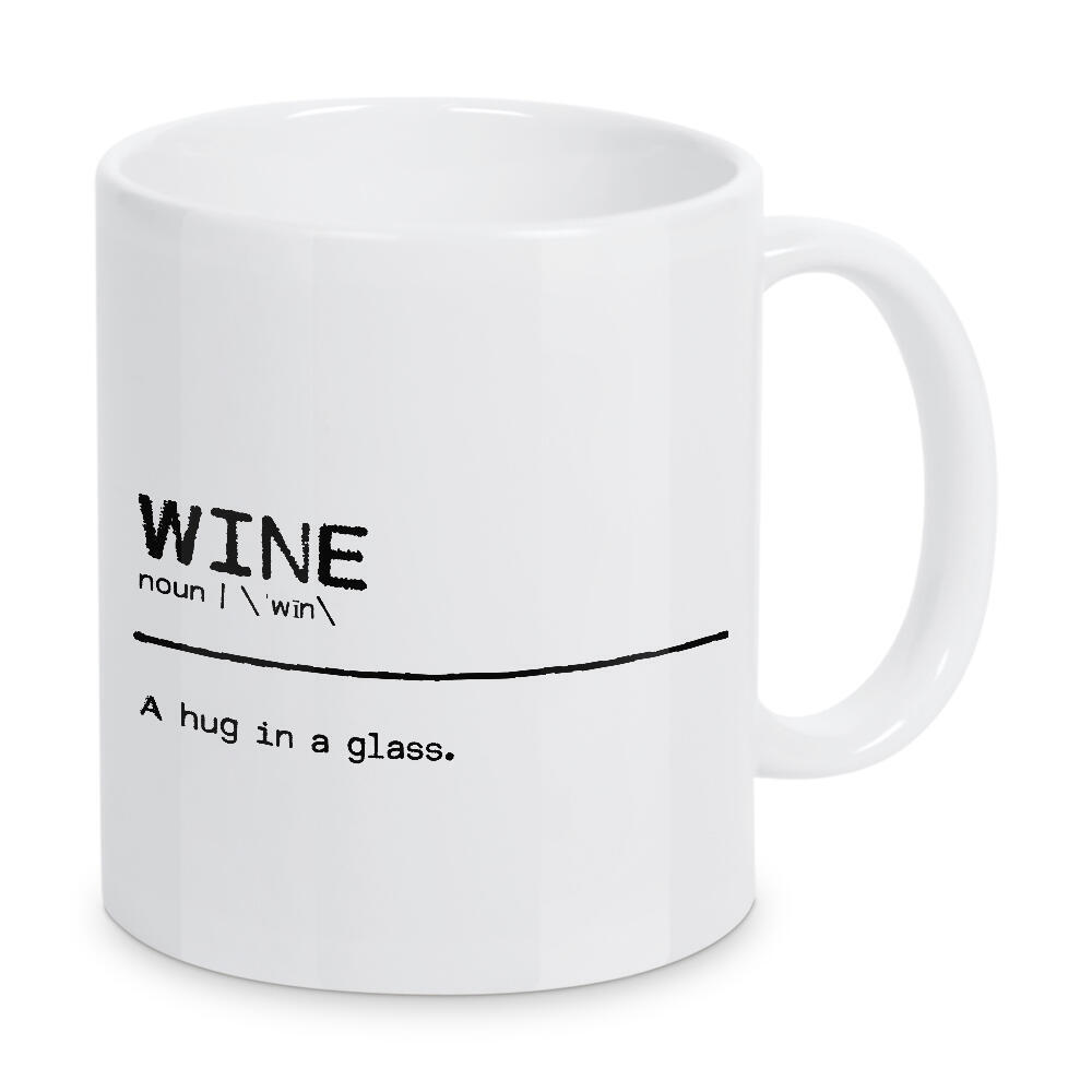 Tasse "Wine Quote Hug" artboxONE - Typografie,Essen & Trinken,Schwarzweiß,Essen & Trinken / Alkohol,Lustig