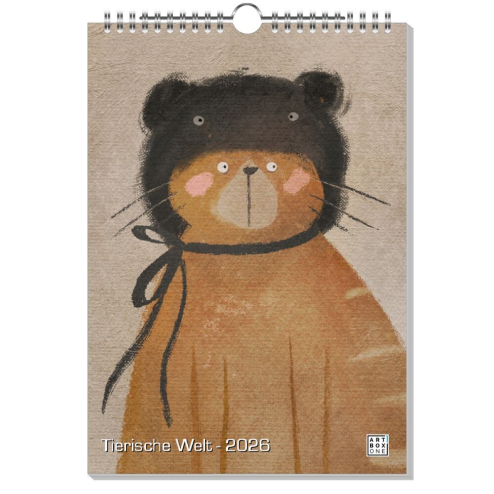 artboxONE Wandkalender A4 2026 Tierische Welt Tiere