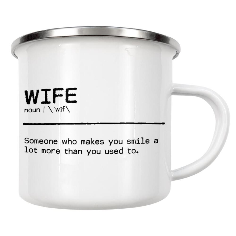 Emaille Tasse "Wife Quote" artboxONE - Typografie,Schwarzweiß,Liebe
