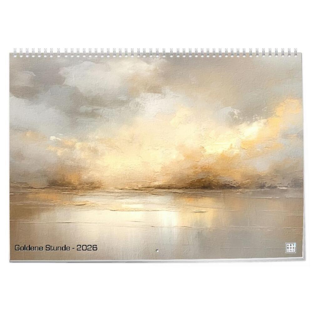 artboxONE Klappkalender A3 2025 Goldene Stunde Abstrakt